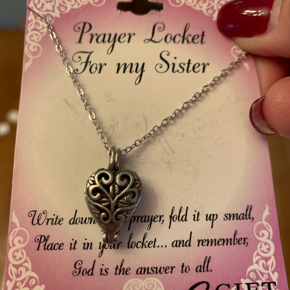 Prayer locket necklace